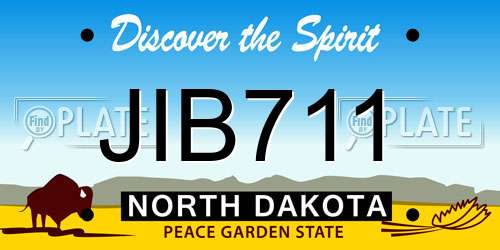 JIB711 North Dakota License Plate