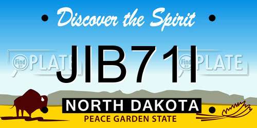 JIB71I North Dakota License Plate