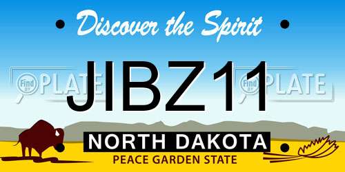 JIBZ11 North Dakota License Plate