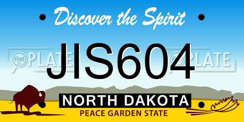 JIS604 North Dakota License Plate