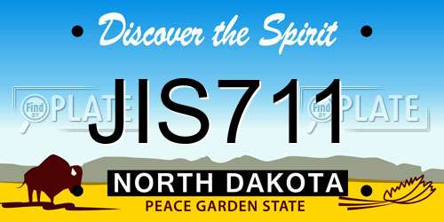 JIS711 North Dakota License Plate