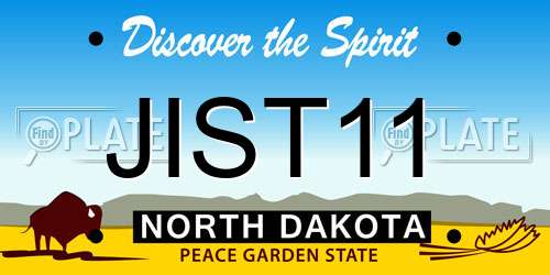 JIST11 North Dakota License Plate