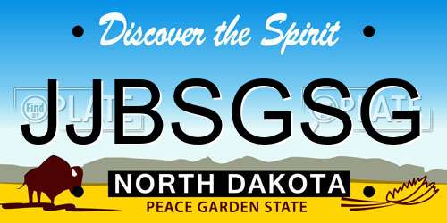 JJBSGSG North Dakota License Plate