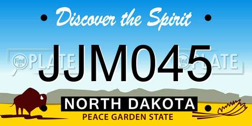 JJM045 North Dakota License Plate