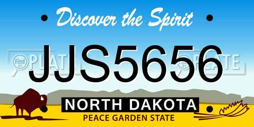 JJS5656 North Dakota License Plate