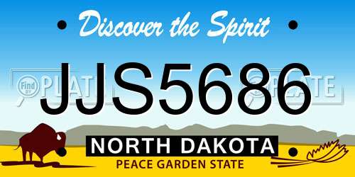 JJS5686 North Dakota License Plate