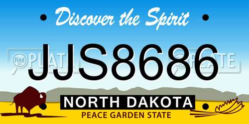 JJS8686 North Dakota License Plate