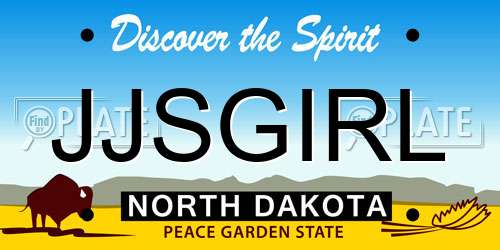 JJSGIRL North Dakota License Plate