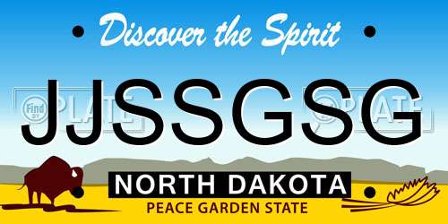 JJSSGSG North Dakota License Plate
