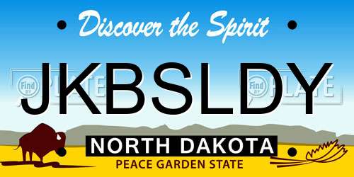 JKBSLDY North Dakota License Plate