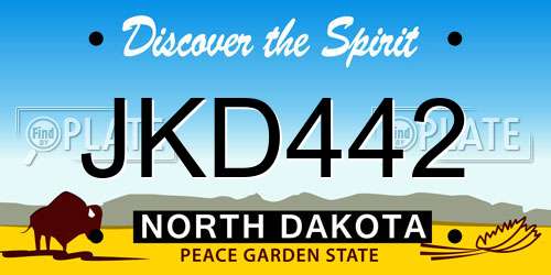 JKD442 North Dakota License Plate