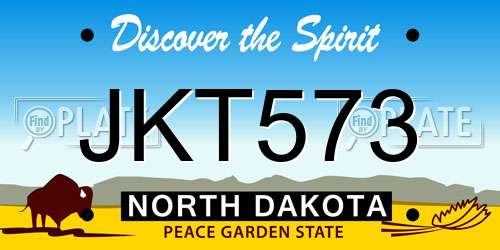 JKT573 North Dakota License Plate