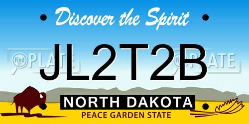 JL2T2B North Dakota License Plate
