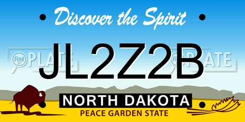 JL2Z2B North Dakota License Plate