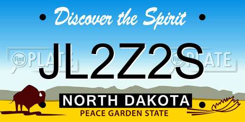 JL2Z2S North Dakota License Plate
