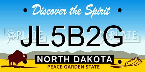 JL5B2G North Dakota License Plate