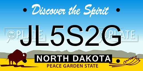 JL5S2G North Dakota License Plate