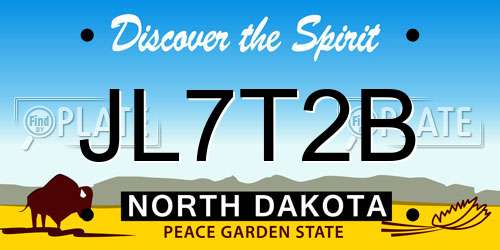 JL7T2B North Dakota License Plate