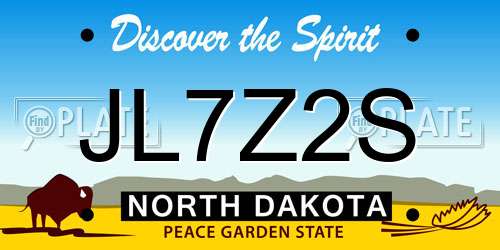 JL7Z2S North Dakota License Plate