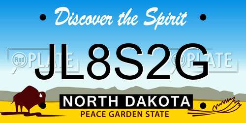 JL8S2G North Dakota License Plate