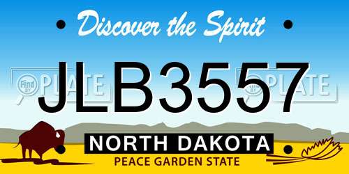 JLB3557 North Dakota License Plate