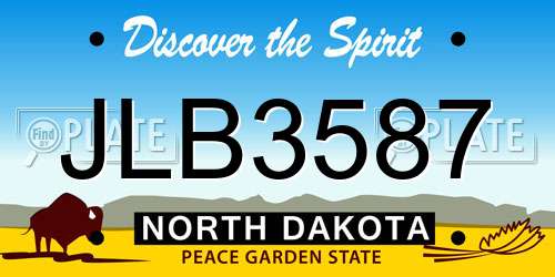 JLB3587 North Dakota License Plate