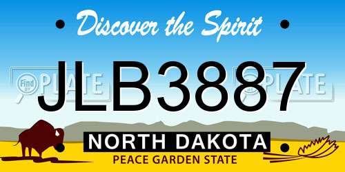 JLB3887 North Dakota License Plate