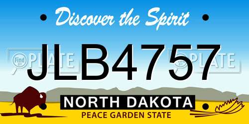 JLB4757 North Dakota License Plate