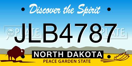 JLB4787 North Dakota License Plate