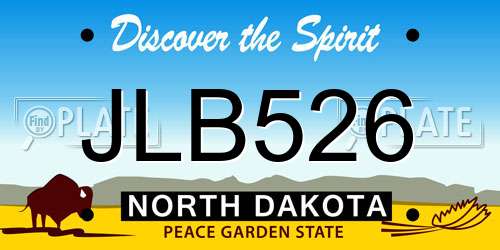 JLB526 North Dakota License Plate