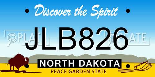 JLB826 North Dakota License Plate
