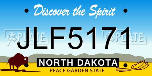 JLF5171 North Dakota License Plate