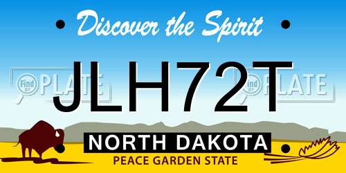 JLH72T North Dakota License Plate
