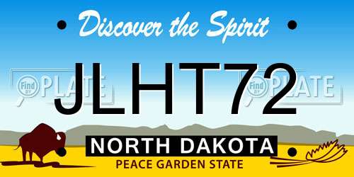 JLHT72 North Dakota License Plate