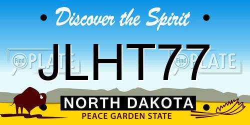 JLHT77 North Dakota License Plate