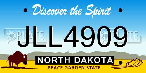 JLL4909 North Dakota License Plate