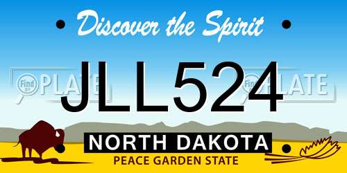 JLL524 North Dakota License Plate