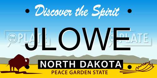 JLOWE North Dakota License Plate