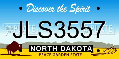 JLS3557 North Dakota License Plate