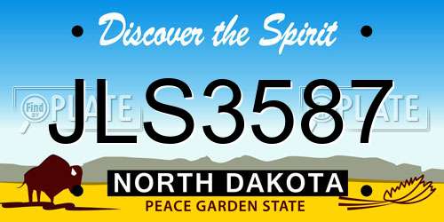 JLS3587 North Dakota License Plate