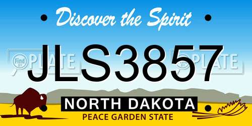 JLS3857 North Dakota License Plate