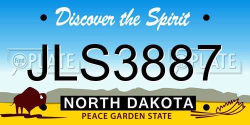 JLS3887 North Dakota License Plate