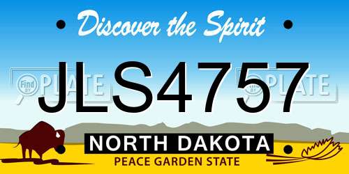 JLS4757 North Dakota License Plate