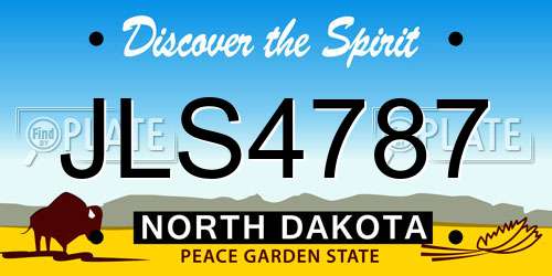 JLS4787 North Dakota License Plate