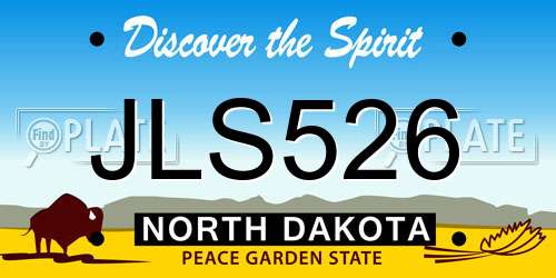 JLS526 North Dakota License Plate