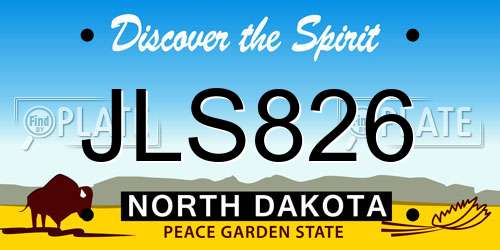 JLS826 North Dakota License Plate