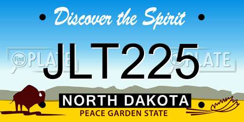 JLT225 North Dakota License Plate