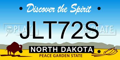 JLT72S North Dakota License Plate
