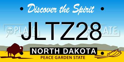 JLTZ28 North Dakota License Plate