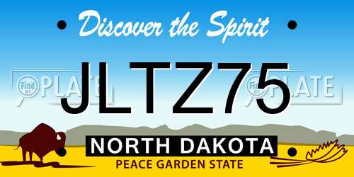 JLTZ75 North Dakota License Plate